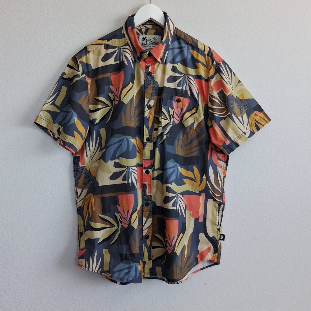 Howler Brothers Mansfield Shirt Absract Savannah Petrol L - Picture 3 of 15